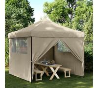 Vidaxl Partytent Popup pliable avec 4 parois latérales Taupe