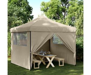 Vidaxl Partytent Popup pliable avec 4 parois latérales Taupe