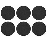 vidaXL Pavés 6 pièces Noir Ø 44 x 2 cm Caoutchouc