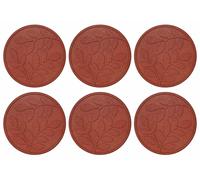 vidaXL Pavés 6 pièces Rouge Ø 44 x 2 cm Caoutchouc