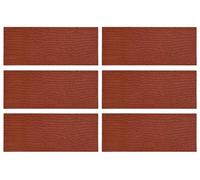 vidaXL Pavés 6 pièces Rouge 60,5 x 25 x 2 cm Caoutchouc