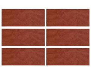 vidaXL Pavés 6 pièces Rouge 60,5 x 25 x 2 cm Caoutchouc
