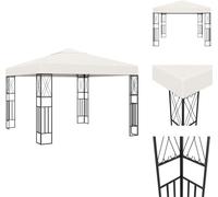 vidaXL Pavillon 3×3 m Tissu Crème - Pavillons & Tentes de réception