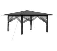 vidaXL, pavillon avec 4 parois, dimensions 4 x 4 mètres, couleur gris clair et anthracite