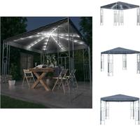 vidaXL Pavillon avec chaîne lumineuse LED 300x300 cm Anthracite - Pavillons & Tentes de réception