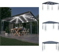 vidaXL Pavillon avec chaîne lumineuse LED 400x300 cm Anthracite - Pavillons & Tentes de réception