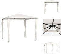 vidaXL Pavillon avec couvertures de poteaux 3x3x2,6 m Crème 160 g/m² - Pavillons & Tentes de réception