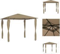 vidaXL Pavillon avec couvertures de poteaux 3x3x2,6 m Taupe 160 g/m² - Pavillons & Tentes de réception