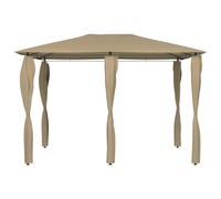 vidaXL Pavillon avec couvertures de poteaux 3x4x2,6 m Taupe 160 g/m