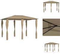 vidaXL Pavillon avec couvertures de poteaux 3x4x2,6 m Taupe 160 g/m² - Pavillons & Tentes de réception
