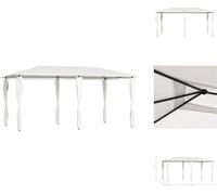 vidaXL Pavillon avec couvertures de poteaux 3x6x2,6 m Crème 160 g/m² - Pavillons & Tentes de réception