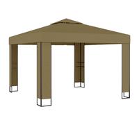 vidaXL Pavillon avec double toit 3x3x2,7 m Taupe 180 g/m