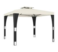 vidaXL Pavillon avec double toit Crème 2,98x2,98 m Acier