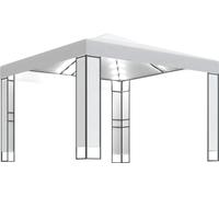 vidaXL Pavillon avec double toit & guirlande lumineuse LED 3x3 m Blanc