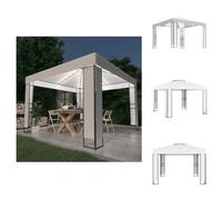 vidaXL Pavillon avec double toit & guirlande lumineuse LED 3x3 m Blanc - Pavillons & Tentes de réception