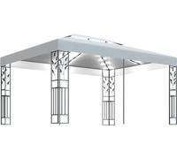 vidaXL Pavillon avec double toit & guirlande lumineuse LED 3x4 m Blanc
