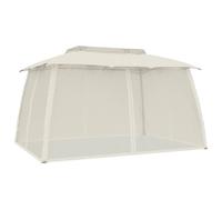 vidaXL Pavillon avec double toit & murs en filet Crème 3,93x2,93 m Acier