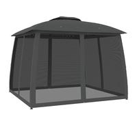 vidaXL Pavillon avec double toit & parois en filet Anthracite 2,93x2,93m Acier