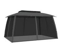vidaXL Pavillon avec double toit & parois en filet Anthracite 3,93x2,93m Acier