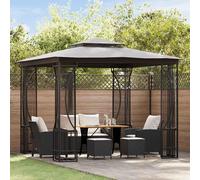 vidaXL Pavillon avec filet 300x300x265 cm Anthracite