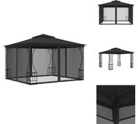vidaXL Pavillon avec filet 300x300x265 cm Anthracite - Pavillons & Tentes de réception