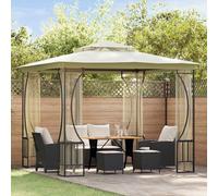 vidaXL Pavillon avec filet 300x300x265 cm Crème