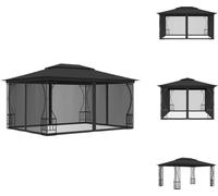 vidaXL Pavillon avec filet 300x400x265 cm Anthracite - Pavillons & Tentes de réception