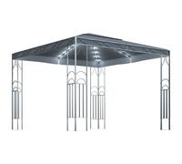 vidaXL Pavillon avec guirlande lumineuse LED 300x300 cm Anthracite