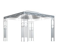 vidaXL Pavillon avec guirlande lumineuse LED 300x300 cm blanc crème