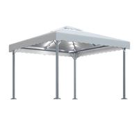 vidaXL Pavillon avec guirlande lumineuse LED 300x300 cm blanc crème Aluminium
