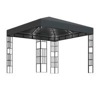 vidaXL Pavillon avec guirlande lumineuse LED 3x3 m Anthracite