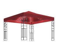 vidaXL Pavillon avec guirlande lumineuse LED 3x3 m bordeaux