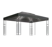vidaXL Pavillon avec guirlande lumineuse LED 3x4 m Anthracite