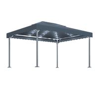 vidaXL Pavillon avec guirlande lumineuse LED 400x300 cm Anthracite Aluminium