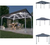 vidaXL Pavillon avec guirlande lumineuse LED 400x300 cm Anthracite Aluminium - Pavillons & Tentes de réception