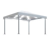 vidaXL Pavillon avec guirlande lumineuse LED 400x300 cm blanc crème Aluminium