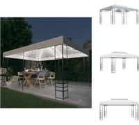 vidaXL Pavillon avec guirlande lumineuse LED 4x3x2,7 m Blanc - Pavillons & Tentes de réception