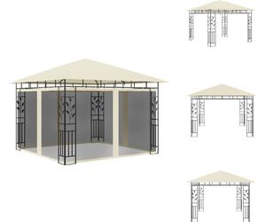vidaXL Pavillon avec moustiquaire 3x3x2,73 m Crème 180 g/m² - Pavillons & Tentes de réception
