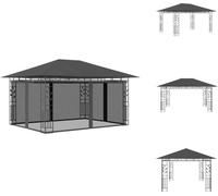 vidaXL Pavillon avec moustiquaire 4x3x2,73 m Anthracite 180 g/m² - Pavillons & Tentes de réception