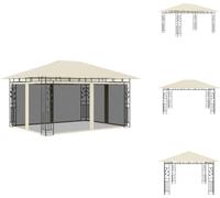vidaXL Pavillon avec moustiquaire 4x3x2,73 m Crème 180 g/m² - Pavillons & Tentes de réception