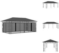 vidaXL Pavillon avec moustiquaire 6x3x2,73 m Anthracite - Pavillons & Tentes de réception