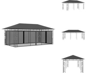 vidaXL Pavillon avec moustiquaire 6x3x2,73 m Anthracite - Pavillons & Tentes de réception