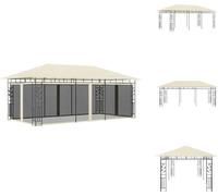 vidaXL Pavillon avec moustiquaire 6x3x2,73 m Crème - Pavillons & Tentes de réception