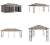 vidaXL Pavillon avec moustiquaire 6x3x2,73 m Taupe 180 g/m² - Gloriette de jardin - Gloriettes de jardin - Pavillon - Gloriettes - Pavillons