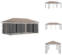 vidaXL Pavillon avec moustiquaire 6x3x2,73 m Taupe 180 g/m² - Pavillons & Tentes de réception