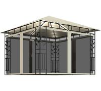 vidaXL Pavillon avec moustiquaire & guirlande lumineuse LED 3x3x2,73m Blanc crème