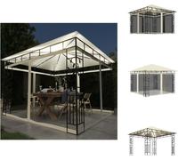 vidaXL Pavillon avec moustiquaire & guirlande lumineuse LED 3x3x2,73m blanc crème - Pavillons & Tentes de réception