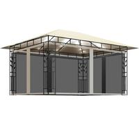 vidaXL Pavillon avec moustiquaire & guirlande lumineuse LED 4x3x2,73m Blanc crème