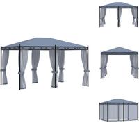 vidaXL Pavillon avec moustiquaires 3x4 m Anthracite Acier - Pavillons & Tentes de réception