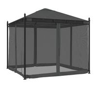 vidaXL Pavillon 2,93x2,93 m Acier Anthracite avec parois en filet
